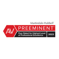Martindale-Hubbell | AV Preeminent | 2023 | Peer Rated for Highest Level of Professional Excellence